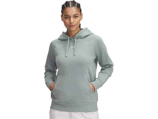 (取寄) アンダーアーマー レディース ライバル フリース ブーディ Under Armour women Rival Fleece Hoodie Silica Green/Whiteの通販は
