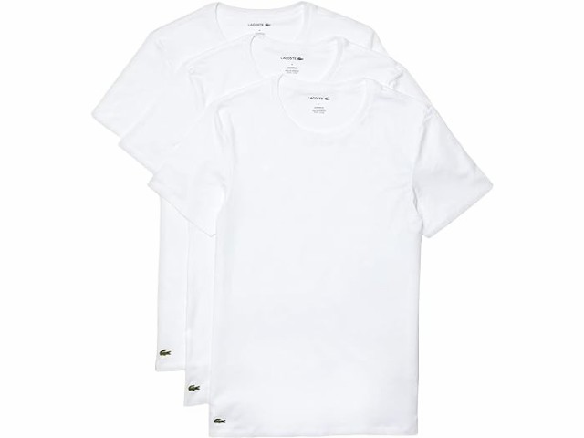 (取寄) ラコステ メンズ 3-パック クルー ネック スリム フィット エッセンシャル T-シャツ Lacoste men Lacoste 3-Pack Crew Neck Slim Fit Essential T-Shirt Whiteの通販は