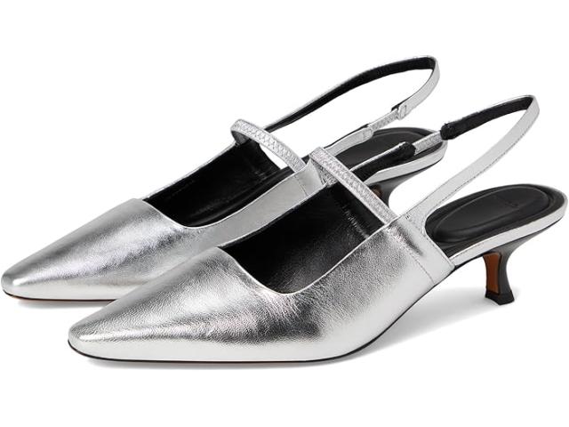 (取寄) ヴィンス レディース ベニス キトン スリングバックス Vince women Vince Venice Kitten Slingbacks Silver Leatherの通販は 42,114円