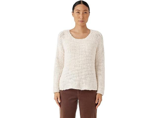(取寄) アイリーン フィッシャー レディース ラウンド ネック ボックス トップ Eileen Fisher women Eileen Fisher Round Neck Box Top Ecruの通販は