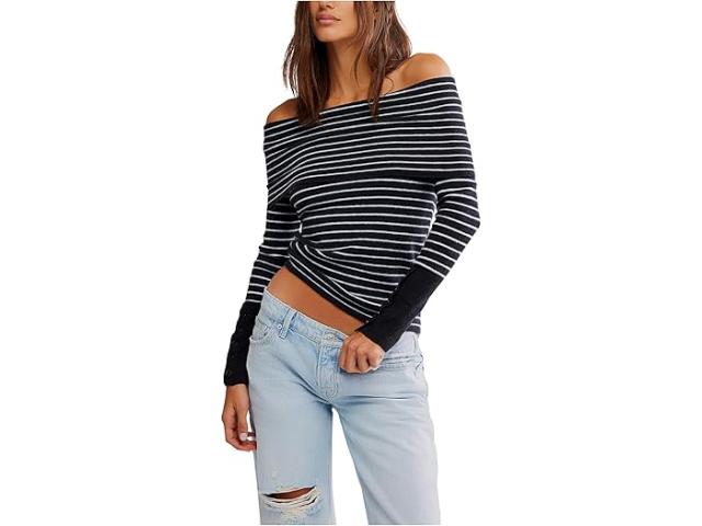 (取寄) フリーピープル レディース エバーグリーン セーター Free People women Evergreen Sweater Black and White Combo