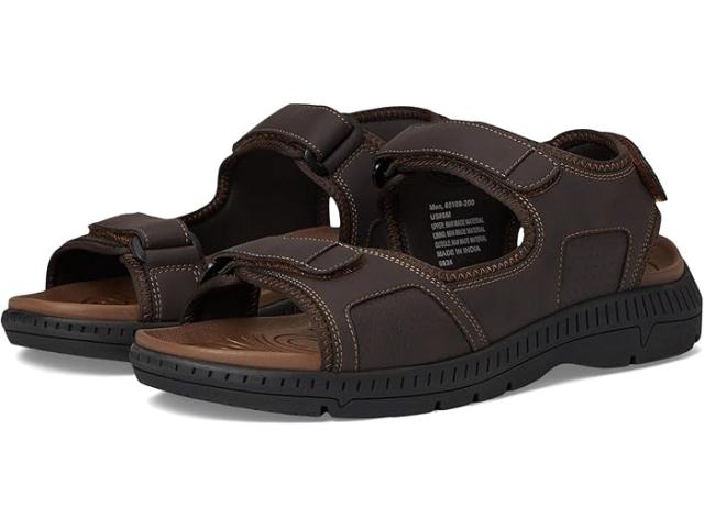 (取寄) ナン ブッシュ メンズ ラグナ 3 ストラップ リバー サンダル ライトウェイト アジャスタブル アンド コンフォタブル Nunn Bush men Laguna 3 Strap  Sandal Lightweight Adjustable and Comfortable Brown