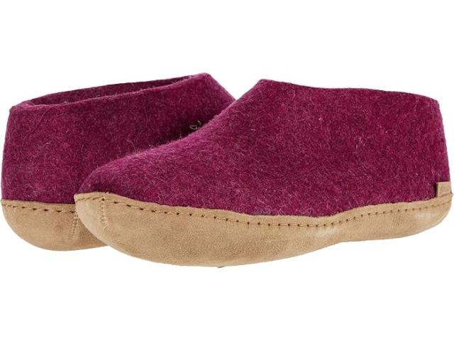 (取寄) グレーラップ ウール シューズ レザー アウトソール Glerups Wool Shoe Leather Outsole Cranberry