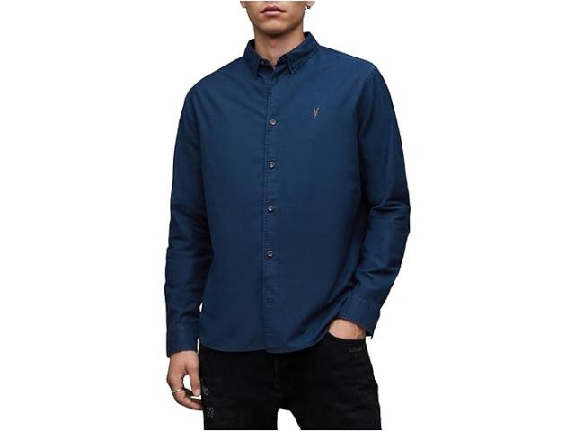 (取寄) オールセインツ メンズ ハモサ ロング スリーブ シャツ AllSaints men AllSaints Hermosa Long Sleeve Shirt Deep Sea Navyの通販は 27,090円