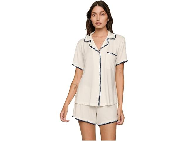 (取寄) エバージェイ レディース フリーダ リラックスド-フィット ショーツ Pj セット Eberjey women Frida Relaxed Shorts Pj Set Ivory/Navy