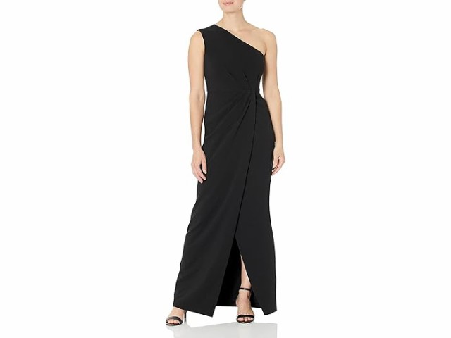 (取寄) カルバンクライン レディース ワン ショルダー ガウン ウィズ ウェスト リュック Calvin Klein women Calvin Klein One Shoulder Gown with Waist Ruch Blackの通販は