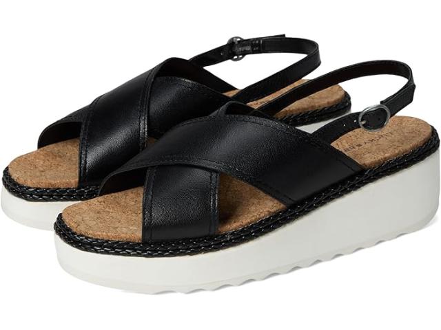 (取寄) ラッキーブランド レディース クロス バンド ウェッジ サンダル Lucky Brand women Pebina Cross Band Wedge Sandals Black