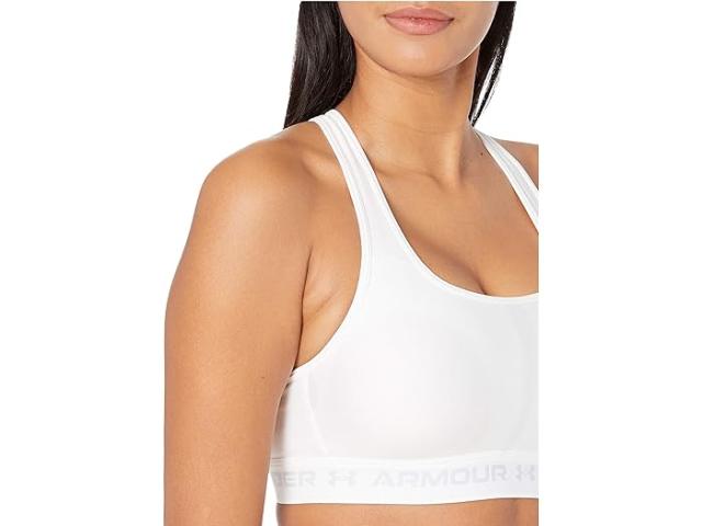 (取寄) アンダーアーマー レディース クロスバック ミッド ブラ Under Armour women Under Armour Cross-Back Mid Bra White/Halo Gray_2