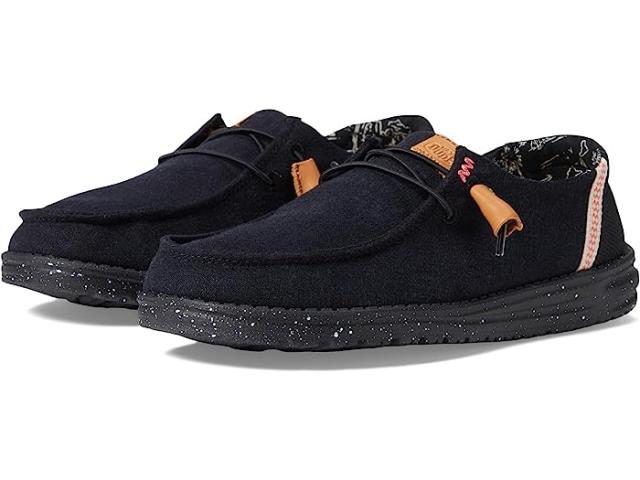 (取寄) ヘイ デュード レディース ウェンディ ウォッシュド キャンバス Hey Dude women Hey Dude Wendy Washed Canvas Black