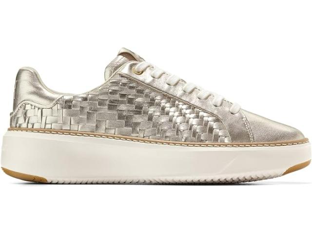 (取寄) コールハーン レディース グランドプロ トップスピン スニーカー Cole Haan women Cole Haan Grandpro Topspin Sneaker Soft Gold Genevieve Weave Leather/Ivory_3