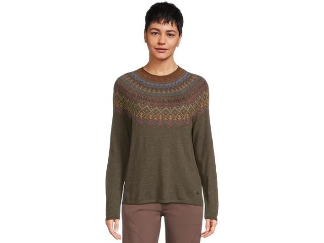 (取寄) ロイヤルロビンズ レディース ウェストランズ フェアアイル クルー  Robbins women Westlands Fairisle Crew Everglade Heather Monarch Pattern