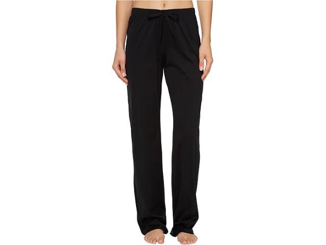 (取寄) ハンロ レディース コットン デラックス ドローストリング ロング パンツ Hanro women Cotton Deluxe Drawstring Long Pants Black