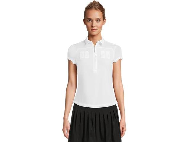 (取寄) ジェイミー サドック レディース ソリッド サンセンス ポロ ウィズ メッシュ オーバーレイ Jamie Sadock women Solid Sunsense Polo with Mesh Overlay Sugar