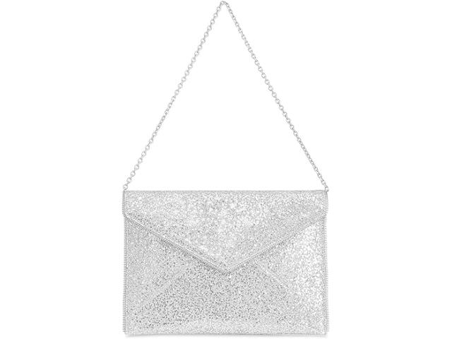 (取寄) レベッカミンコフ レディース グリッター レオ クラッチ W/ チェイン ストラップ Rebecca Minkoff women Glitter Leo Clutch w/ Chain Strap Silverの通販は 30,544円