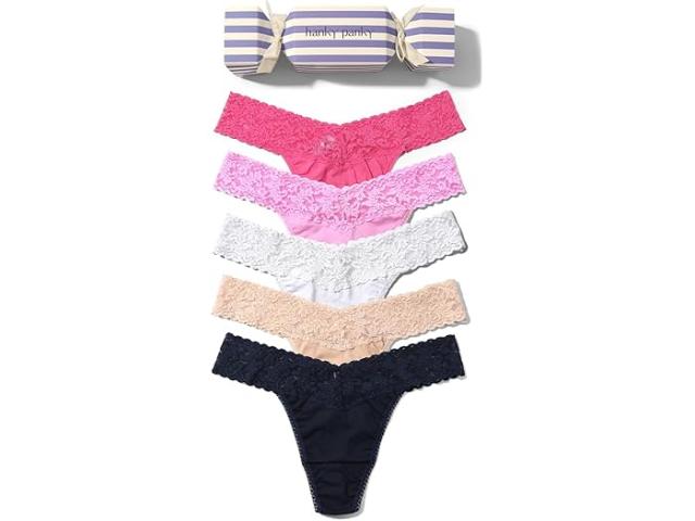 (取寄) ハンキー パンキー レディース スピーマ コットン オリジナル ライズ トング 5 パック Hanky Panky women Supima Cotton Original Rise Thong 5 Pack Wild Pink/Lotus Flower Pink/Chai/White/Dove Grey