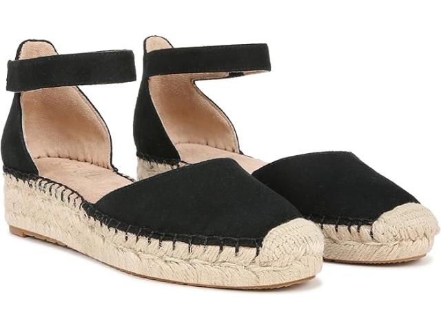 (取寄) ナチュラライザー レディース レン アンクル ストラップ ロウ ヒール エスパドリーユ Naturalizer women Naturalizer Wren Ankle Strap Low Heel Espadrille Black Fabricの通販は