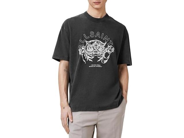 (取寄) オールセインツ メンズ ベター デイズ ショート スリーブ クルー AllSaints men Better Days Short Sleeve Crew Washed Black