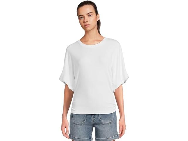 (取寄) マイケル スターズ レディース ヴィッキー スクープ ネック バルーン スリーブ ティー Michael Stars women Vicky Scoop Neck Balloon Sleeve Tee White