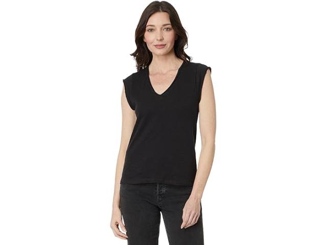 (取寄) リラ P レディース キャップ スリーブ V-ネック Lilla P women Cap Sleeve V-Neck Black