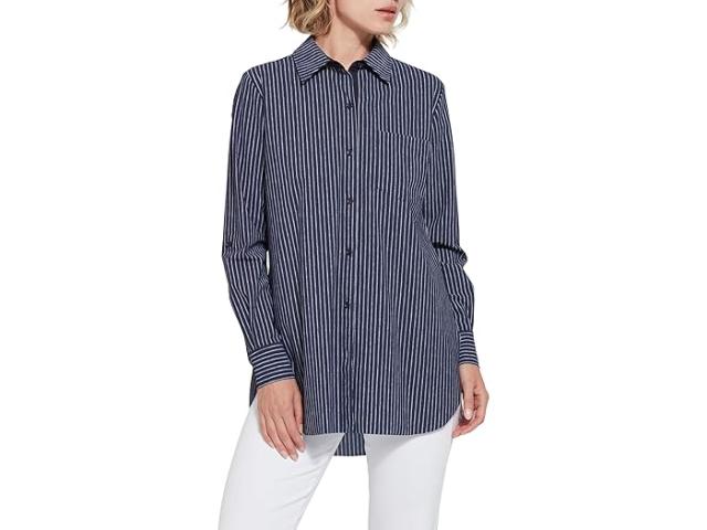 (取寄) リセ レディース シファー ボタンダウン プリンテッド マイクロファイバー トップ Lysse women Lysse Schiffer Button-Down Printed Microfiber Top Oxford Pinstripeの通販は 45,870円