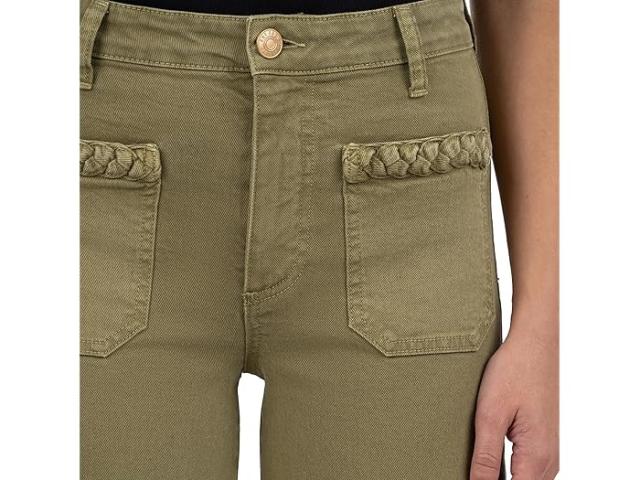 (取寄) カット フロム ザ クロス レディース メグ ハイ ライズ ワイド レッグ パッチ ポケッツ ウィズ ブレイド KUT from the Kloth women MEG HIGH RISE WIDE LEG -FRONT PATCH POCKETS WITH BRAID Olive