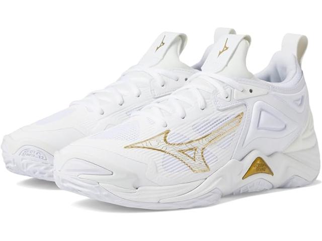 (取寄) ミズノ レディース ウェーブ モーメンタム 3 Mizuno women Mizuno Wave Momentum 3 White/Gold