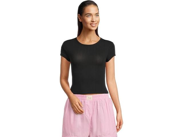 (取寄) フリーピープル レディース ウエイト ア ミイット ベイビー ティー Free People women Wait A Minute Baby Tee Anthracite