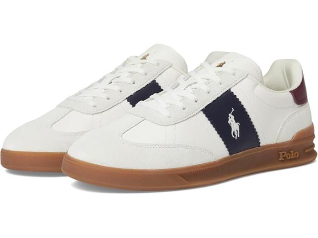 (取寄) ラルフローレン メンズ ヘリテージ アエラ レザー-スエード スニーカー Polo Ralph Lauren men Heritage Aera Leather-Suede Sneakers Bianco/Navy/Wine 1