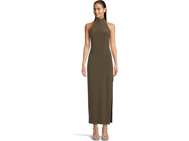 (取寄) ノーマ カマリ レディース ホルター タートル サイド スリット ガウン Norma Kamali women Halter Turtle Side Slit Gown Bark