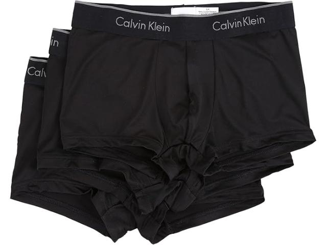 (取寄) カルバンクライン アンダーウェア メンズ ミクロ ストレッチ 3-パック ロウ ライズ トランク   Underwear men Micro Stretch 3-Pack Low Rise Trunk Black