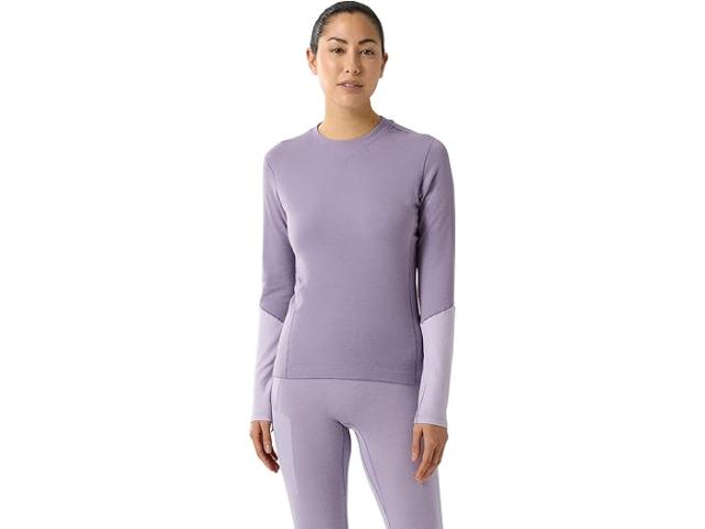 (取寄) アークテリクス レディース ロー メリノ ウール ロング スリーブ クルー Arc'teryx women Rho Merino Wool Long Sleeve Crew Velocity/Light Velocityの通販は