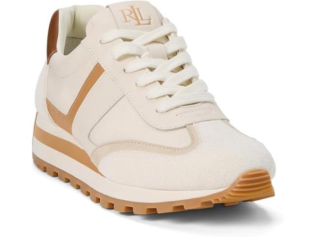 (取寄) ローレン ラルフローレン レディース ダニー スニーカー Lauren Ralph Lauren women Dani Sneakers Soft white/Clubhouse Cream/Explorer Sand/Buff/Deep Saddle Tan