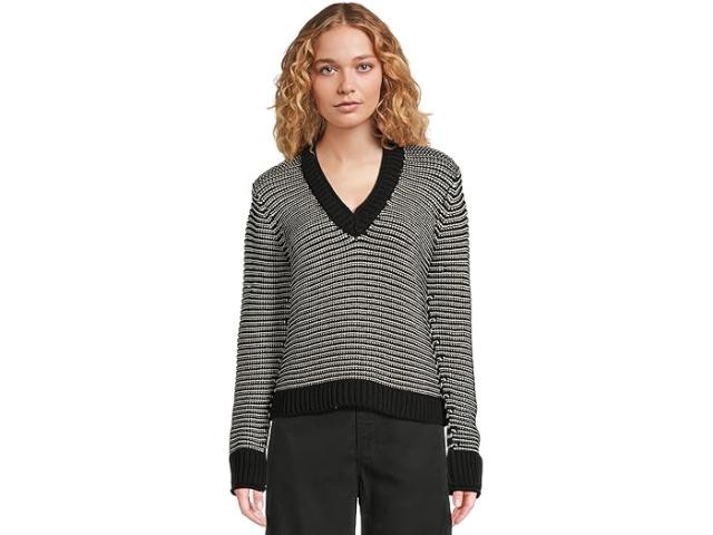 (取寄) マイケル スターズ レディース リンダ V-ネック プルオーバー Michael Stars women Linda V-neck Pullover Black/Ivory