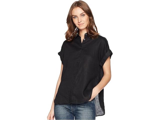 (取寄) ローレン ラルフローレン レディース リネン ドルマン-スリーブ シャツ Lauren Ralph Lauren women Linen Dolman-Sleeve Shirt Polo Black