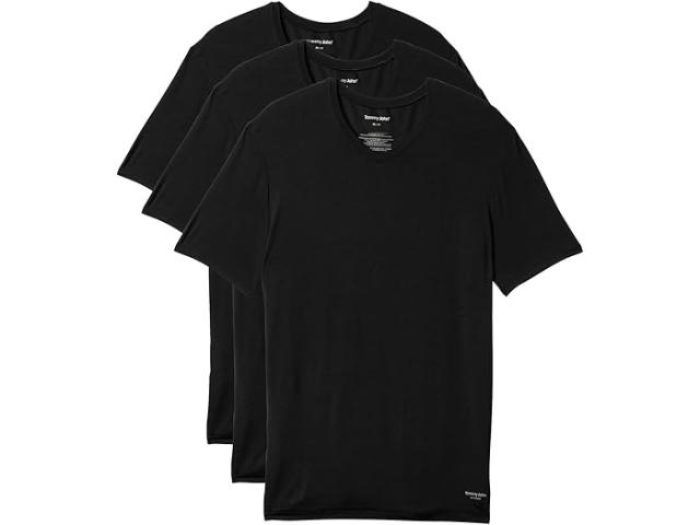 (取寄) トミー ジョン メンズ セカンド スキン モーダル V-ネック スティ タックド アンダーシャツ 3-パック  John men Second Skin Modal V-Neck Stay Tucked Undershirt 3-Pack Black