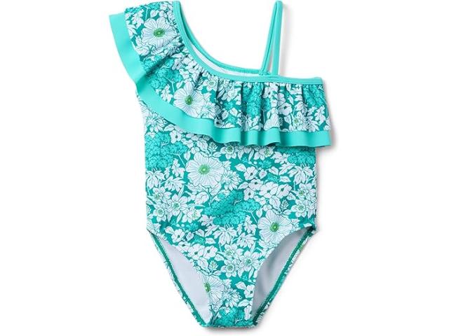 (取寄) ジャニー アンド ジャック ガールズ フローラル ワン ショルダー ワンピース スイム (トドラー/リトル キッド/ビッグ キッド) Janie and Jack girls Floral One Shoulder One-Piece Swim (Toddler/Little Kid/Big Kid) Greenの通販は