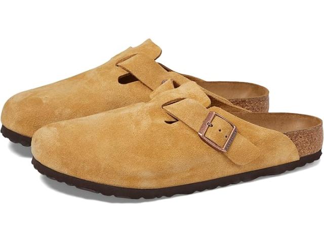 (取寄) ビルケンシュトック ボストン - スエード (ユニセックス) Birkenstock Boston - Suede (Unisex) Latte Cream