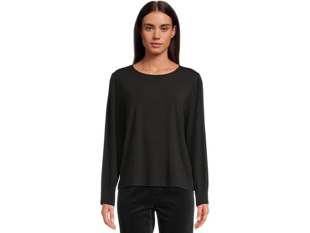 (取寄) アイリーン フィッシャー レディース ジュエル ネック イージー トップ Eileen Fisher women Eileen Fisher Jewel Neck Easy Top Blackの通販は 45,870円