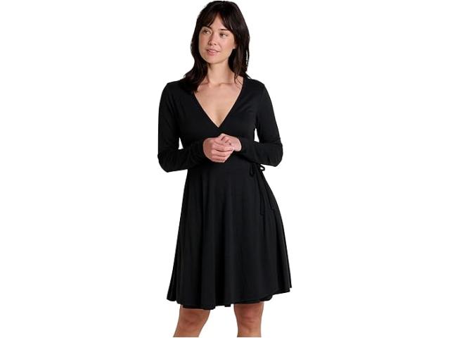 (取寄) トードアンドコー レディース フリージア ラップ ロング スリーブ ドレス Toad&Co women Freesia Wrap Long Sleeve Dress Black