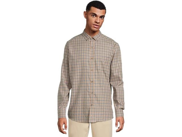 (取寄) ジョンストン&マーフィー メンズ ヘザード シャツ Johnston & Murphy men Heathered Shirt Brown/Navy