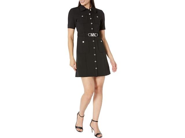 (取寄) マイケルコース レディース ベルテッド モッド ドレス MICHAEL Michael Kors women Belted Mod Dress Black