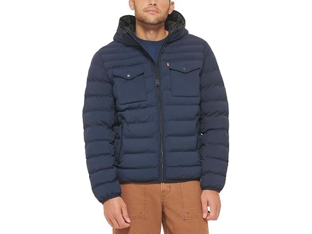 (取寄) リーバイス メンズ ストレッチ ツー-ポケット キルテッド ジャケット Levi's men Levi's Stretch Two-Pocket Quilted Jacket Navyの通販は 14,945円