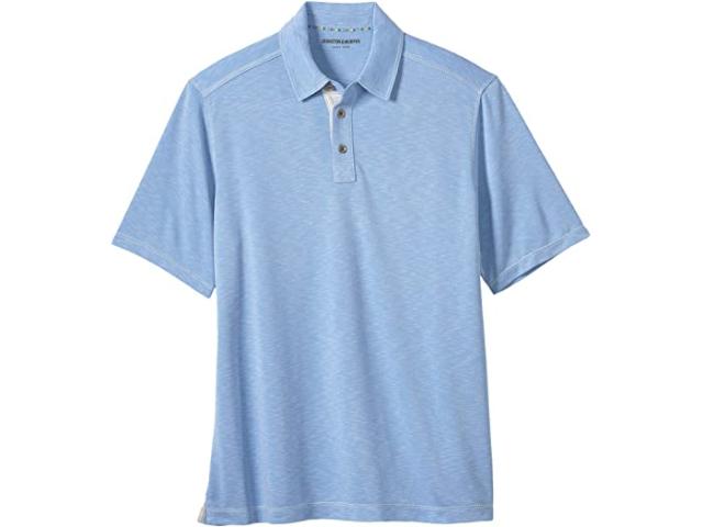 (取寄) ジョンストン&マーフィー メンズ ビンテージ スラブ ポロ Johnston & Murphy men  Vintage Slub Polo Light Blue