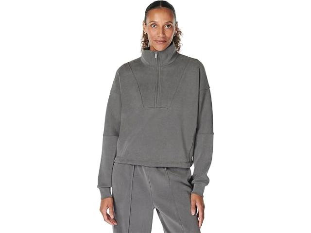 (取寄) スウェッティ ベティ レディース サンド ウォッシュ ファンネル ネック ハーフ ジップ Sweaty Betty women Sweaty Betty Sand Wash Funnel Neck Half Zip Charcoal Grey