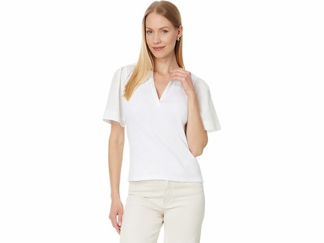 (取寄) リラ P レディース ウーブン スリーブ スプリット ネック Lilla P women Lilla P Woven Sleeve Split Neck Whiteの通販は 29,816円