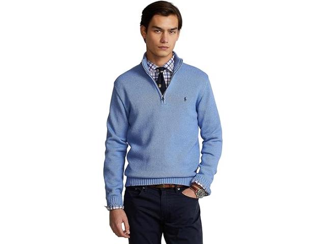 (取寄) ラルフローレン メンズ コットン 1/4 ジップ セーター Polo Ralph Lauren men Cotton 1/4 Zip Sweater Soft  Heather