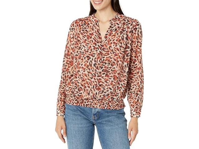 (取寄) リバプールロサンゼルス レディース ロング スリーブ ウーブン ブラウザ ウィズ スモック ウエストバンド Liverpool Los Angeles women Long Sleeve Woven Blouse with Smocked Waistband Watercolor Cheetah Printの通販は