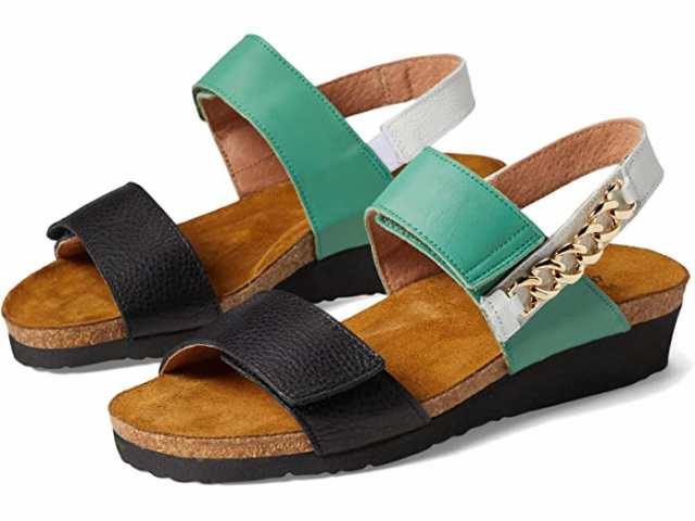 (取寄) ナオト レディース エリアンナ Naot women Naot Eliana Black/Jade/White Leather Combinationの通販は 37,950円