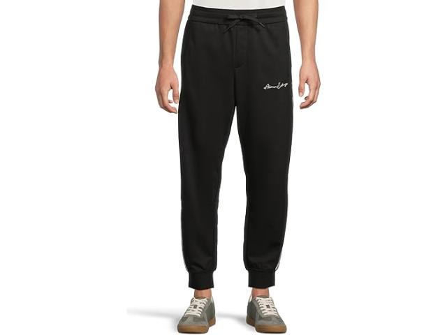 (取寄) アルマーニエクスチェンジ メンズ シグニチャー ロゴ ジョガー パンツ Armani Exchange men Signature Logo Jogger Pant Black