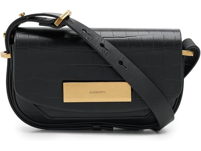 (取寄) オールセインツ レディース エッタ クロコ エックスボディ AllSaints women Etta Croc Xbody Black